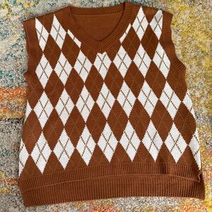 Brown Argyle Sweater Vest